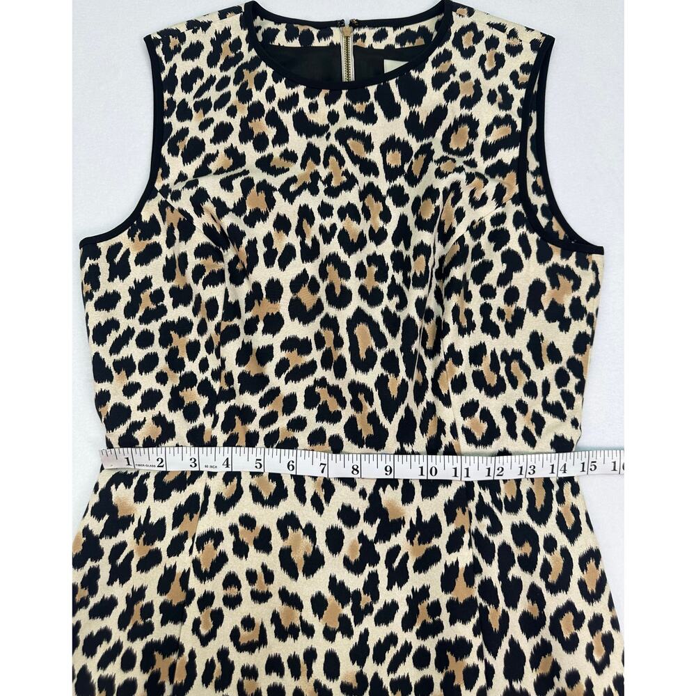 Kate Spade New York Leopard Print Sleeveless Sheath Dress Size 6 Silk Blend - Picture 9 of 11